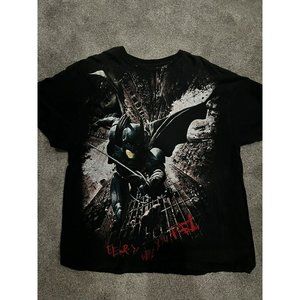 The Dark Knight Rises 2012 Batman Promo T Shirt Mens Black Graphic Size XXL